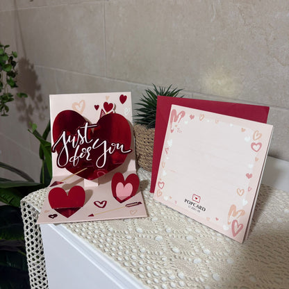 Red Hearts Love Pop Cards - Close Up | Pinky Promise