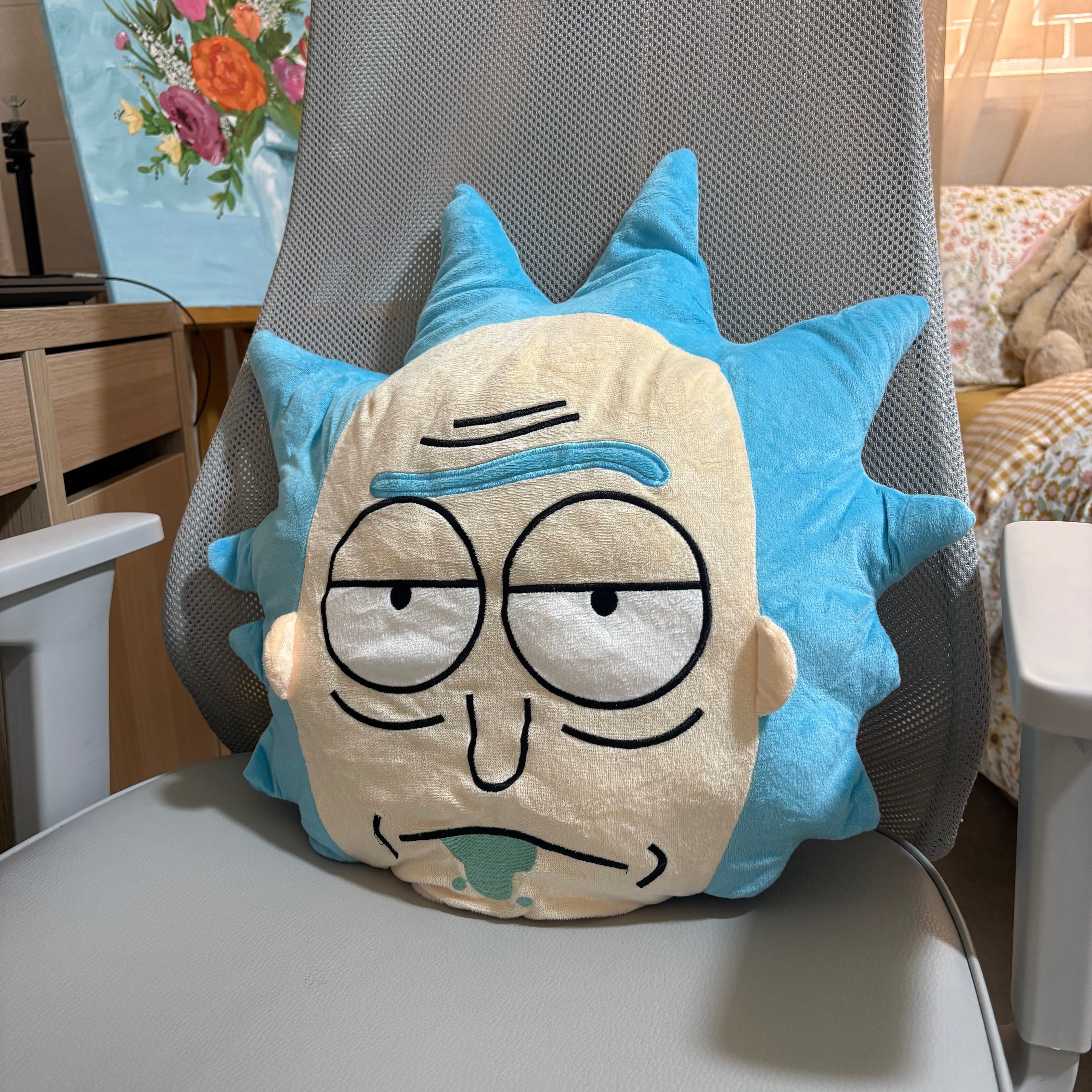 Rick & Morty Rick Sanchez Face Plush Pillow – Decorative Throw Cushion -40 cm - Close Up | Pinky Promise