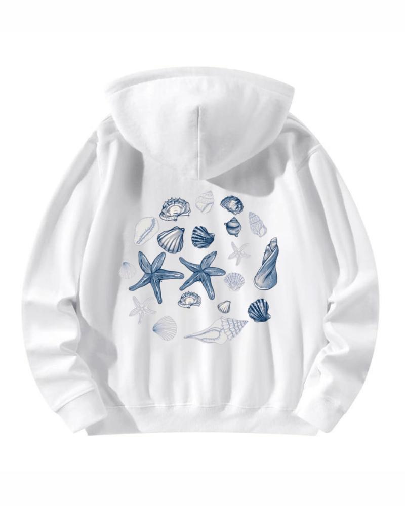 Buy Seashells hoodie - back + front design at Pinky Promise