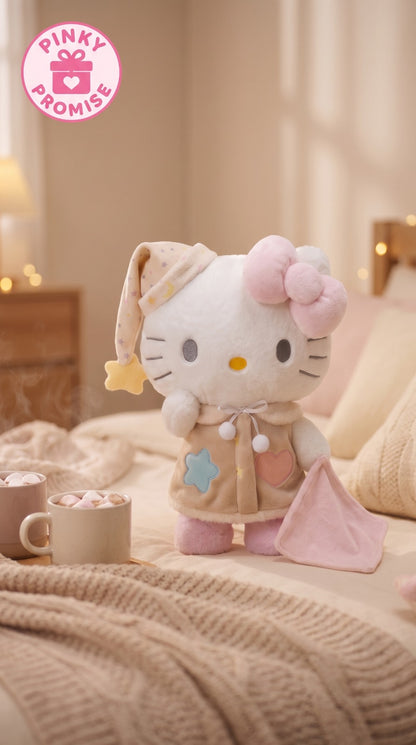 Sleepy Time Hello Kitty Plush Toy – Bedtime Pajama Cuddly Stuffed Animal - 45 cm