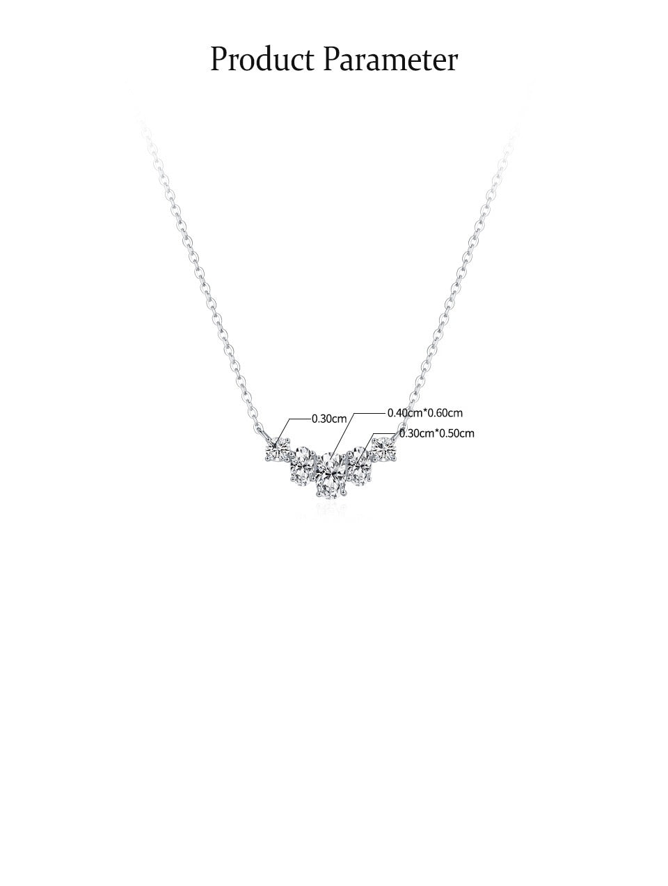Sparkling Curved Cluster Necklace - 925 Sterling Silver - Photo 7 | Pinky Promise