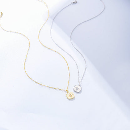 Starburst Compass Pendant Necklace - Gold Plated 925 Sterling Silver - Photo 14 | Pinky Promise