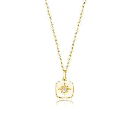 Starburst Compass Pendant Necklace - Gold Plated 925 Sterling Silver - Photo 9 | Pinky Promise