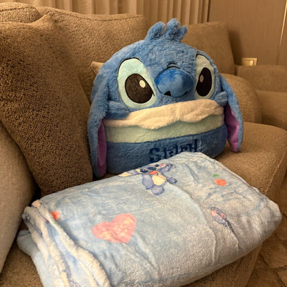 Stitch 2 in 1 pillow and blanket - Close Up | Pinky Promise