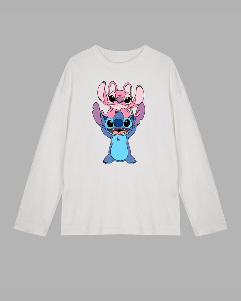 Buy Stitch Long Sleeve Cotton T-shirt at Pinky Promise