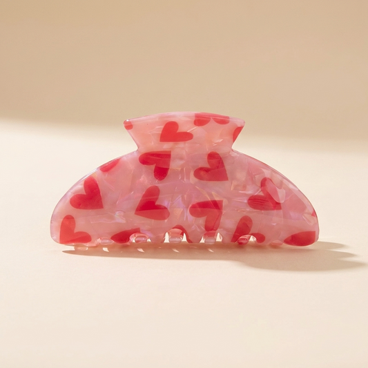 Buy Sweetheart Pink Heart Hair Claw Clip – Romantic Marbled Acrylic Hair Accessory at Pinky Promise