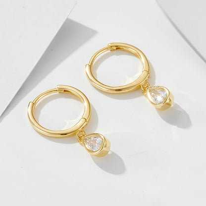 Teardrop Zircon Hoop Earrings - 925 Sterling Silver - Photo 10 | Pinky Promise