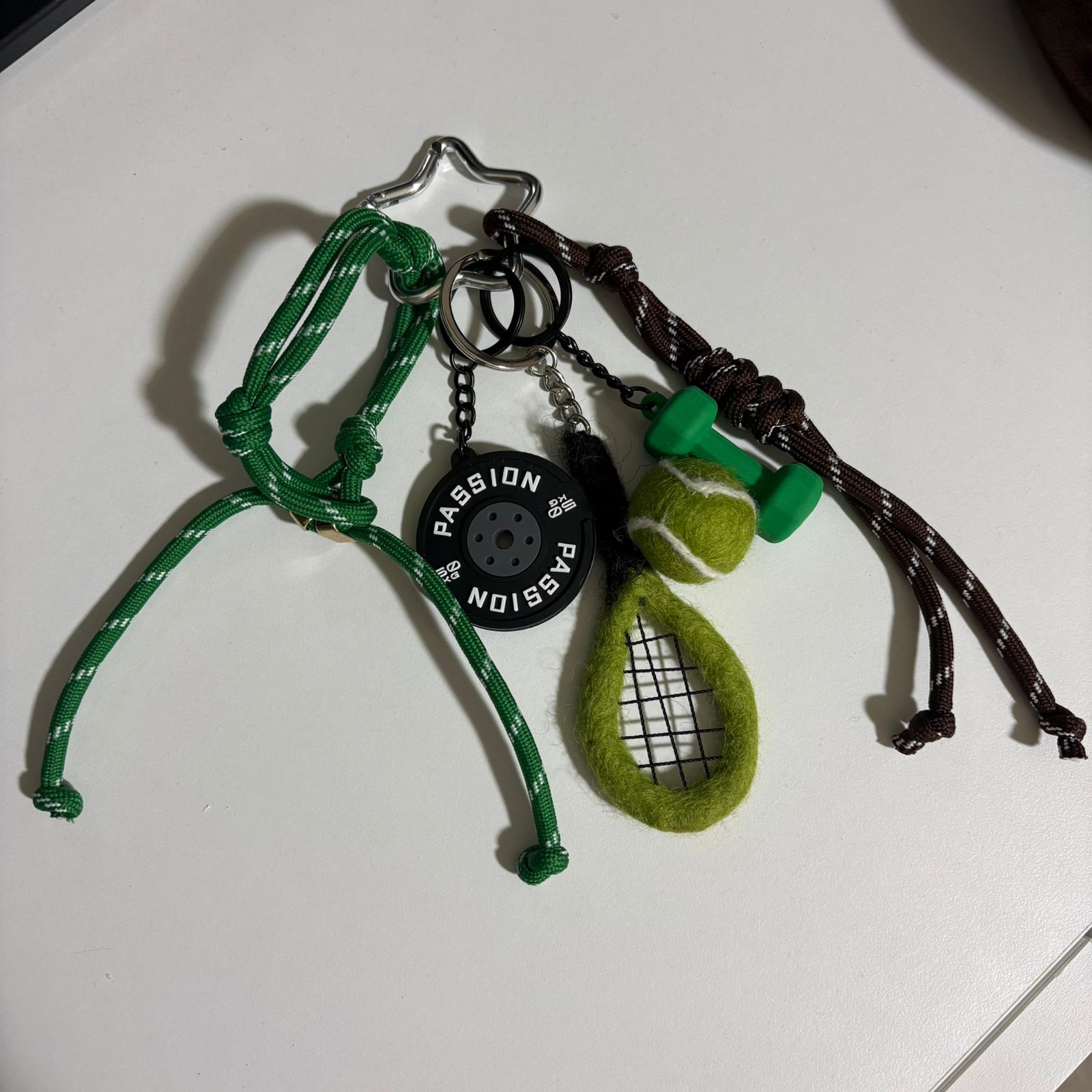 Tennis and Gym Theme Keychain Set - Close Up | Pinky Promise