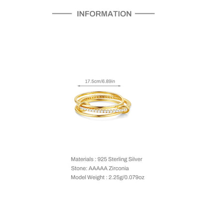 Triple Band Pavé Ring – 925 Sterling Silver, Gold Plated - Photo 8 | Pinky Promise